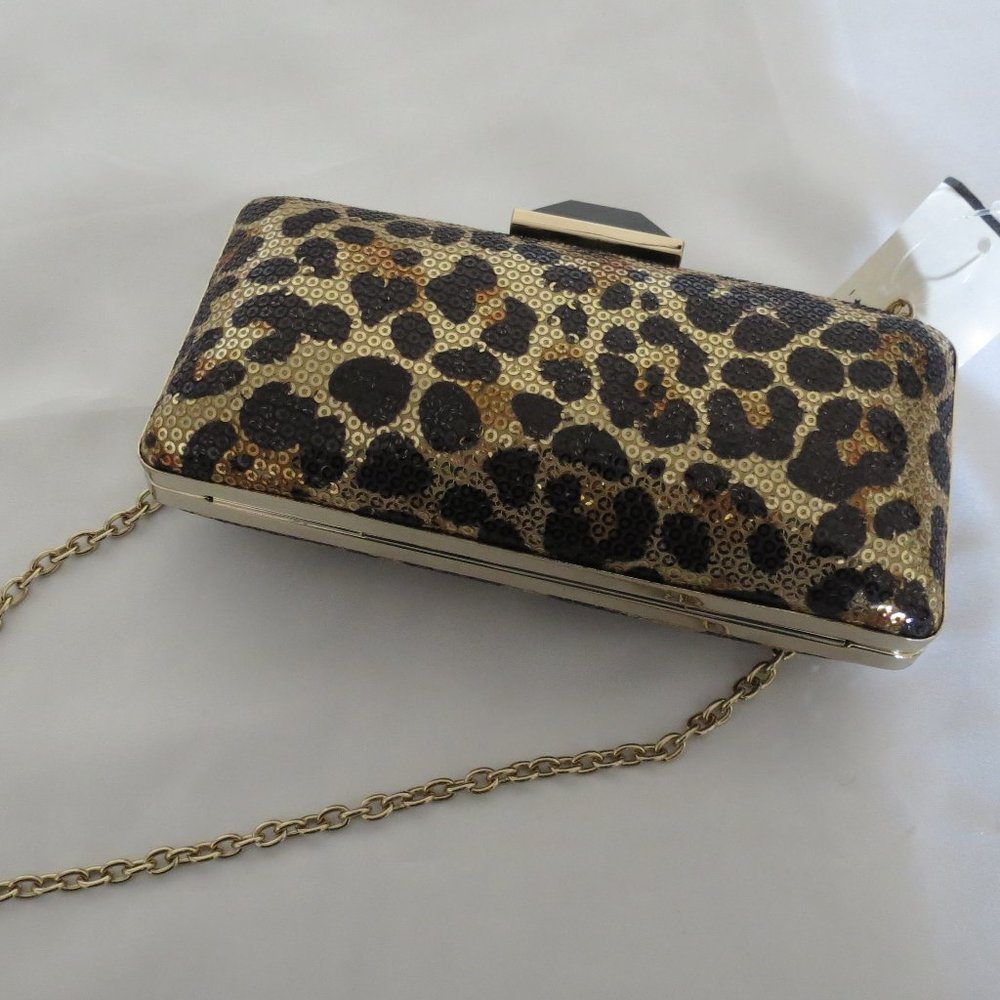 Sondra Roberts Leopard skin print mini purse
